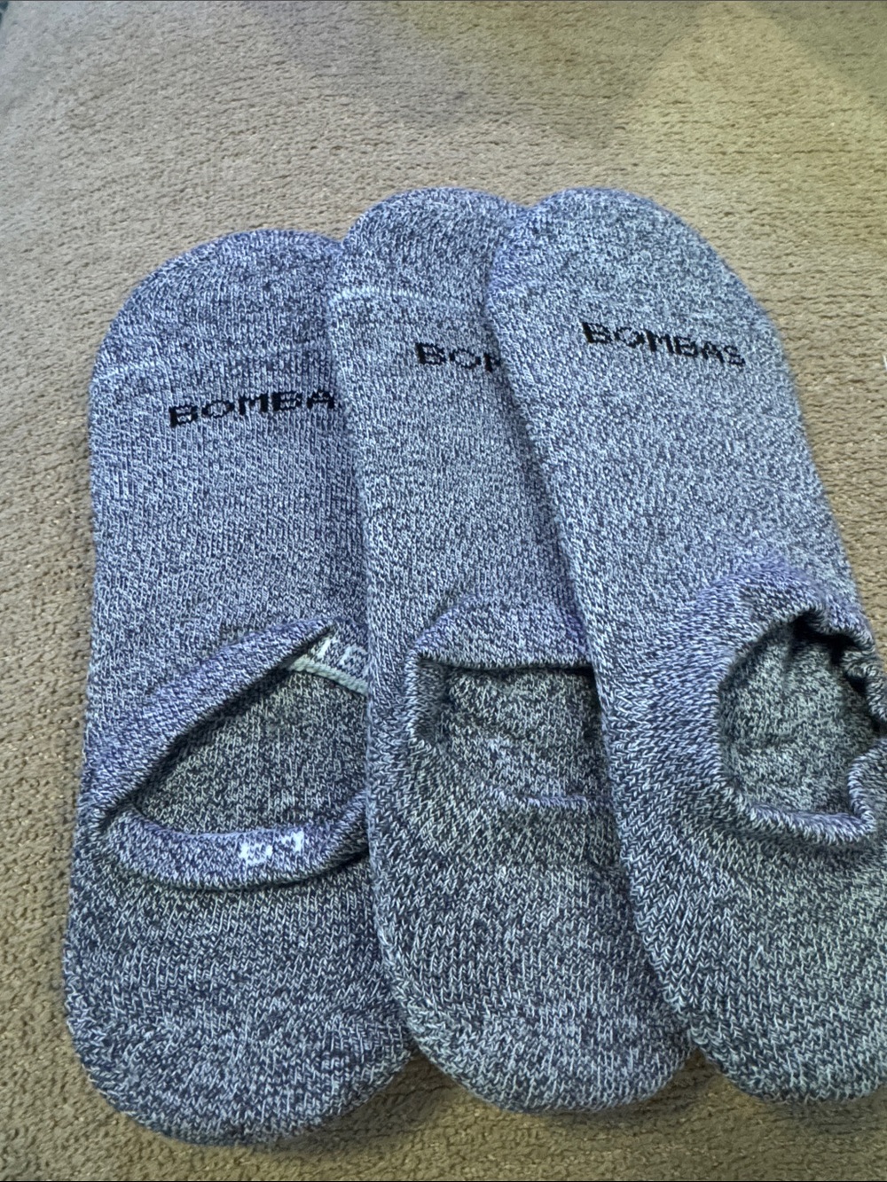 Bombas Men's Low-Cut No-Show Socks — Heather Gray (3-Pack)